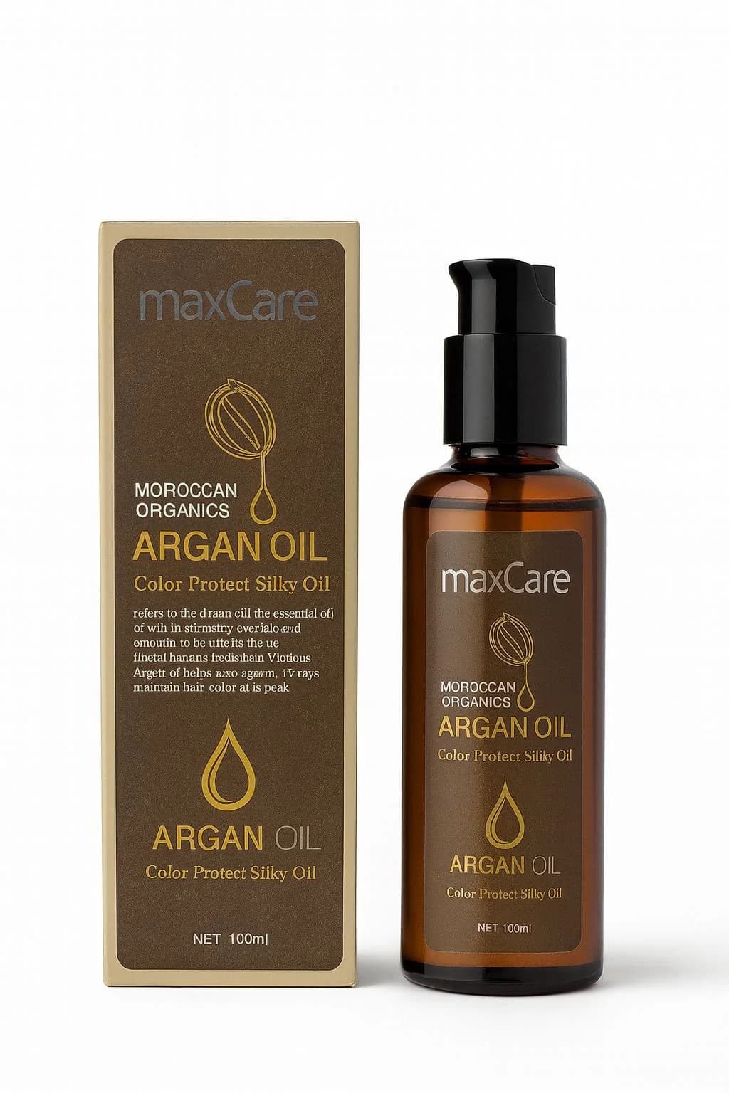 Saç üçün yağ MaxCare Moroccan Organics Argan Oil Color Protect Silky Oil 100 ml