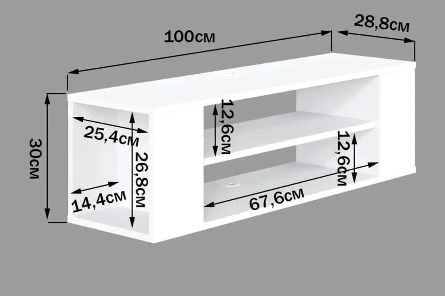 TV üçün tumba 20, laminat, sonoma, 30.1х28.8х100 sm — изображение 4