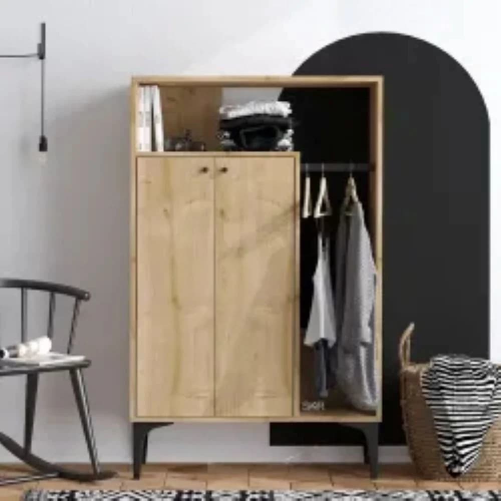Çoxfunksiyalı qarderob SO043, votan, laminat, 145x9040 sm