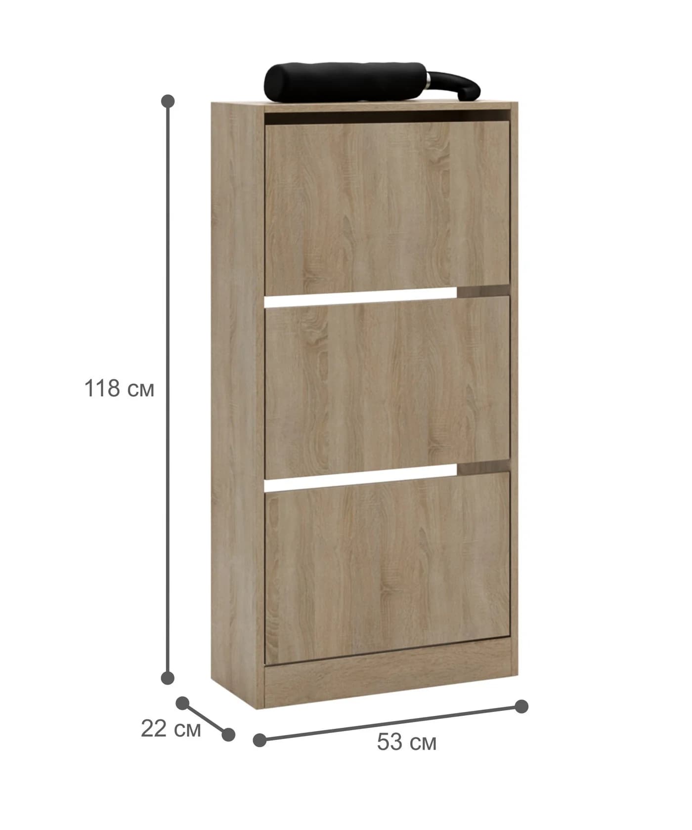 Ayaqqabı üçün tumba Yagmur, laminat, sonoma 118x53x22 sm — image 3