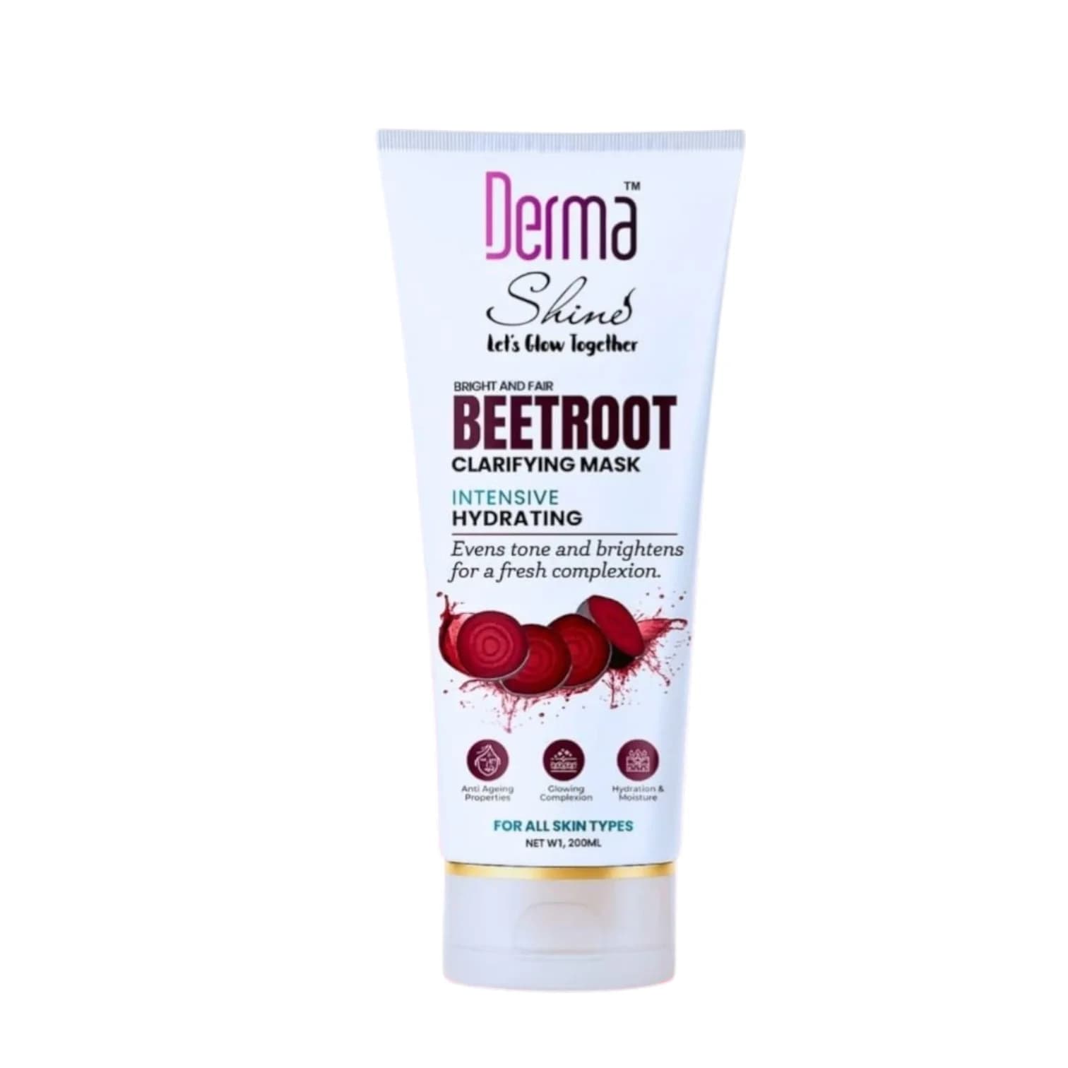 Krem-maska üz üçün Derma Shine Beetroot çuğundur ekstraktı ilə 200 ml