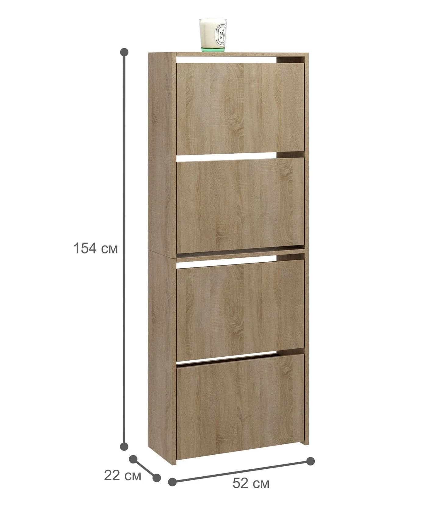 Ayaqqabı üçün stellaj Yagmur, laminat, Sonoma, 154x52x22 sm — изображение 4