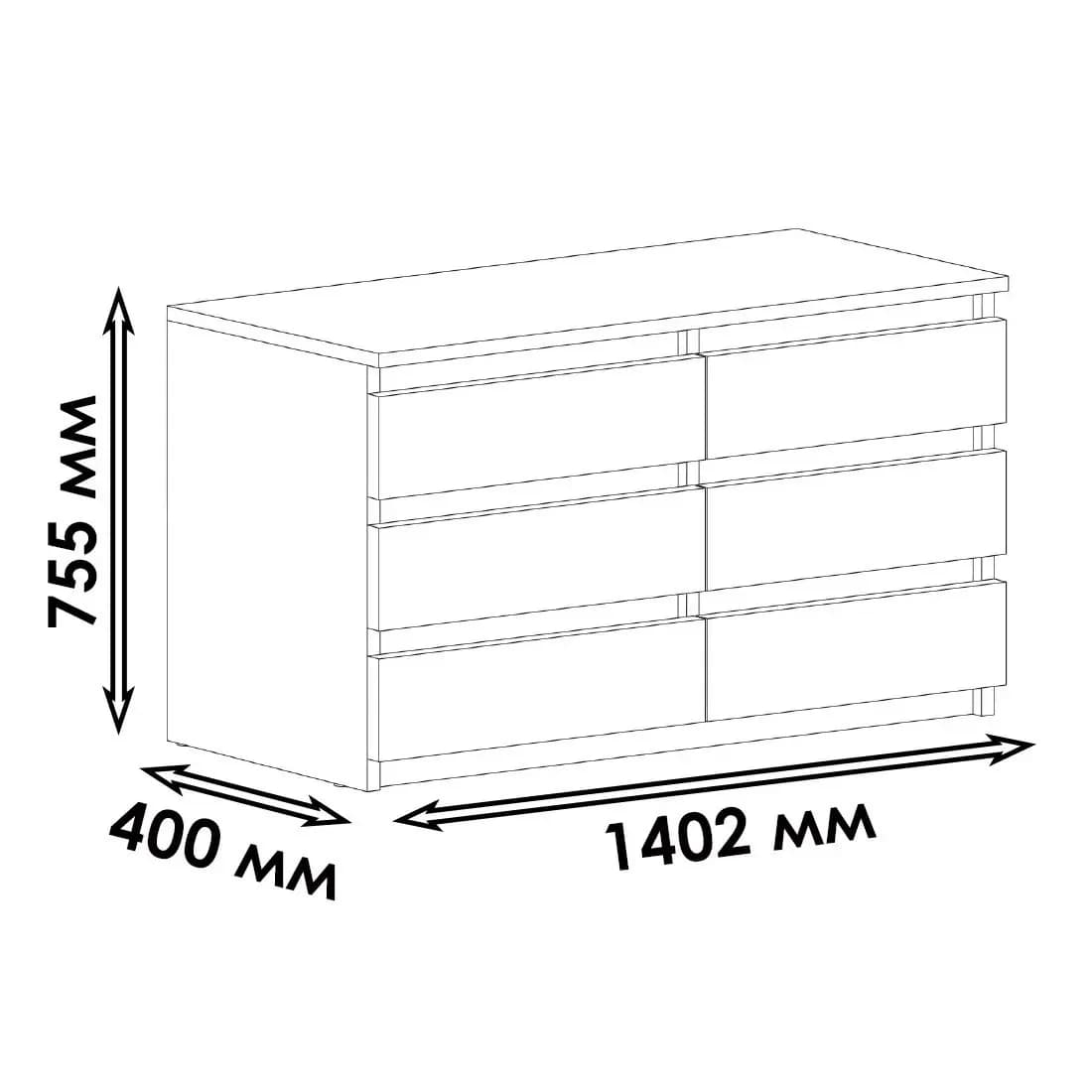 Kamod Yagmur, laminat, antrasit/ağ, 140x75.5x40 sm — изображение 2