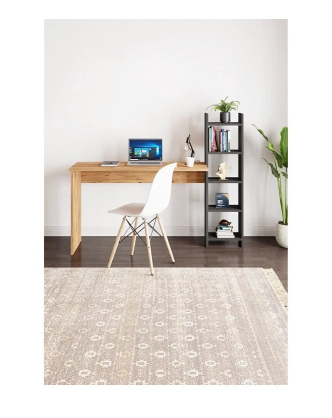 Yazı masası SO18, laminat, qəhvəyi/boz, 150x45x120 sm