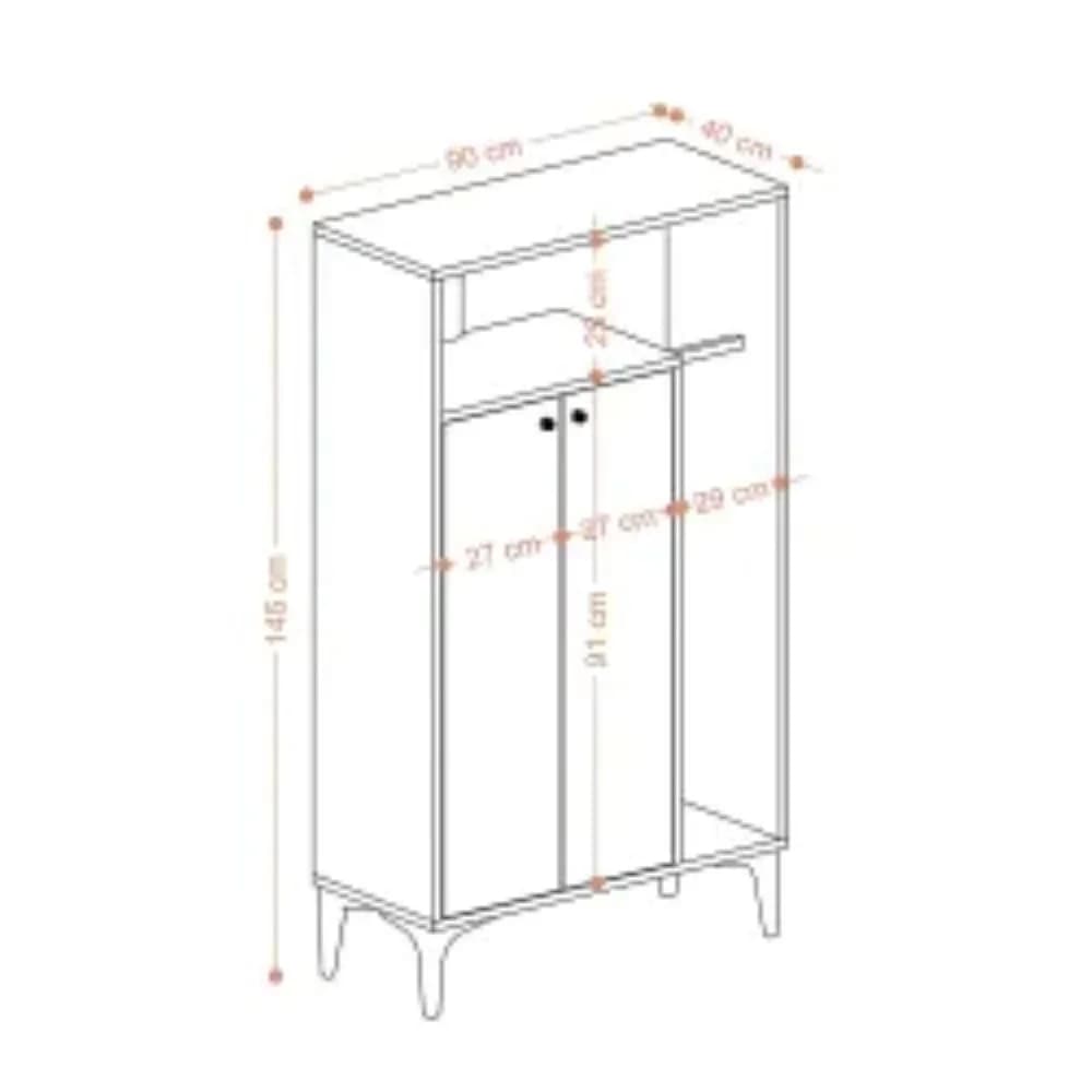 Çoxfunksiyalı qarderob SO043, votan, laminat, 145x9040 sm — image 4