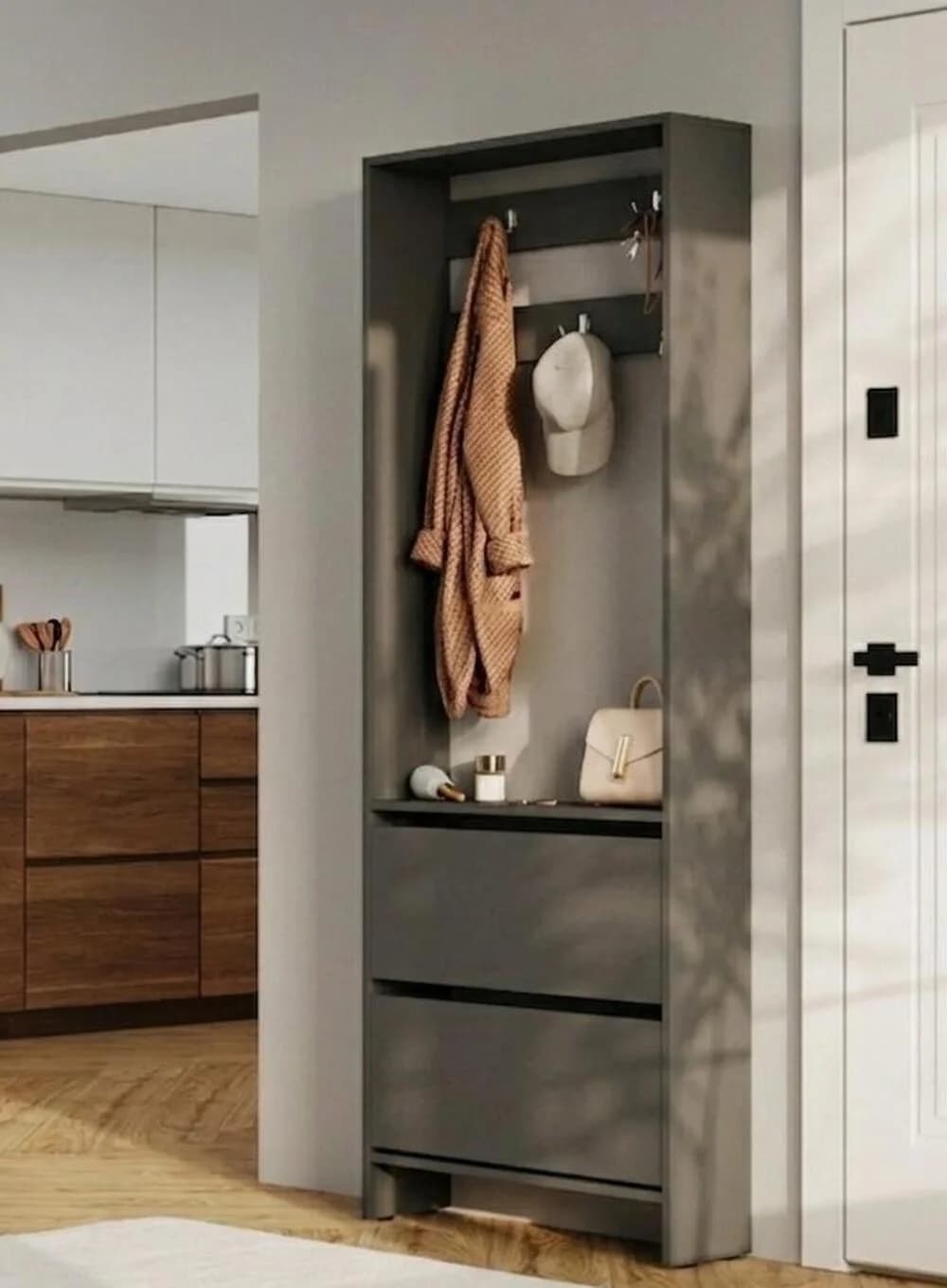 Tumbalı asılqan MB3, antrasit, laminat, 183x75x28 sm