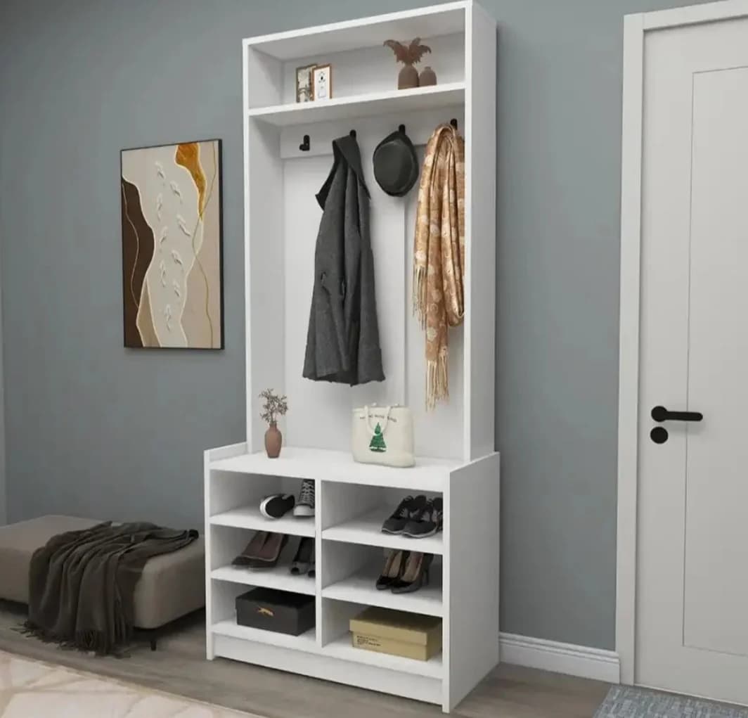 Rəfli asılqan SO007, laminat, ağ, 179x76x35 sm — image 3