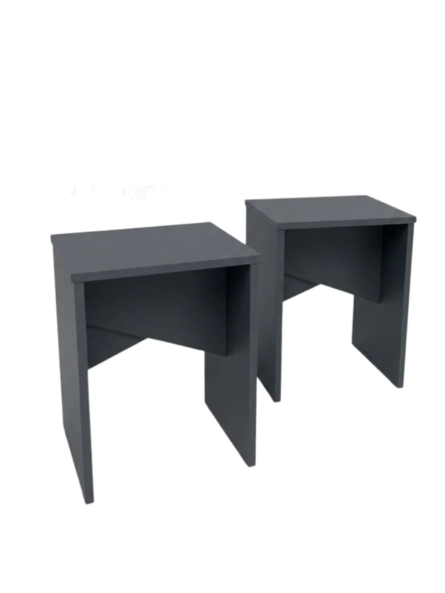 Taburet MB2, laminat, antrasit, 35x35x45 sm, 2 əd