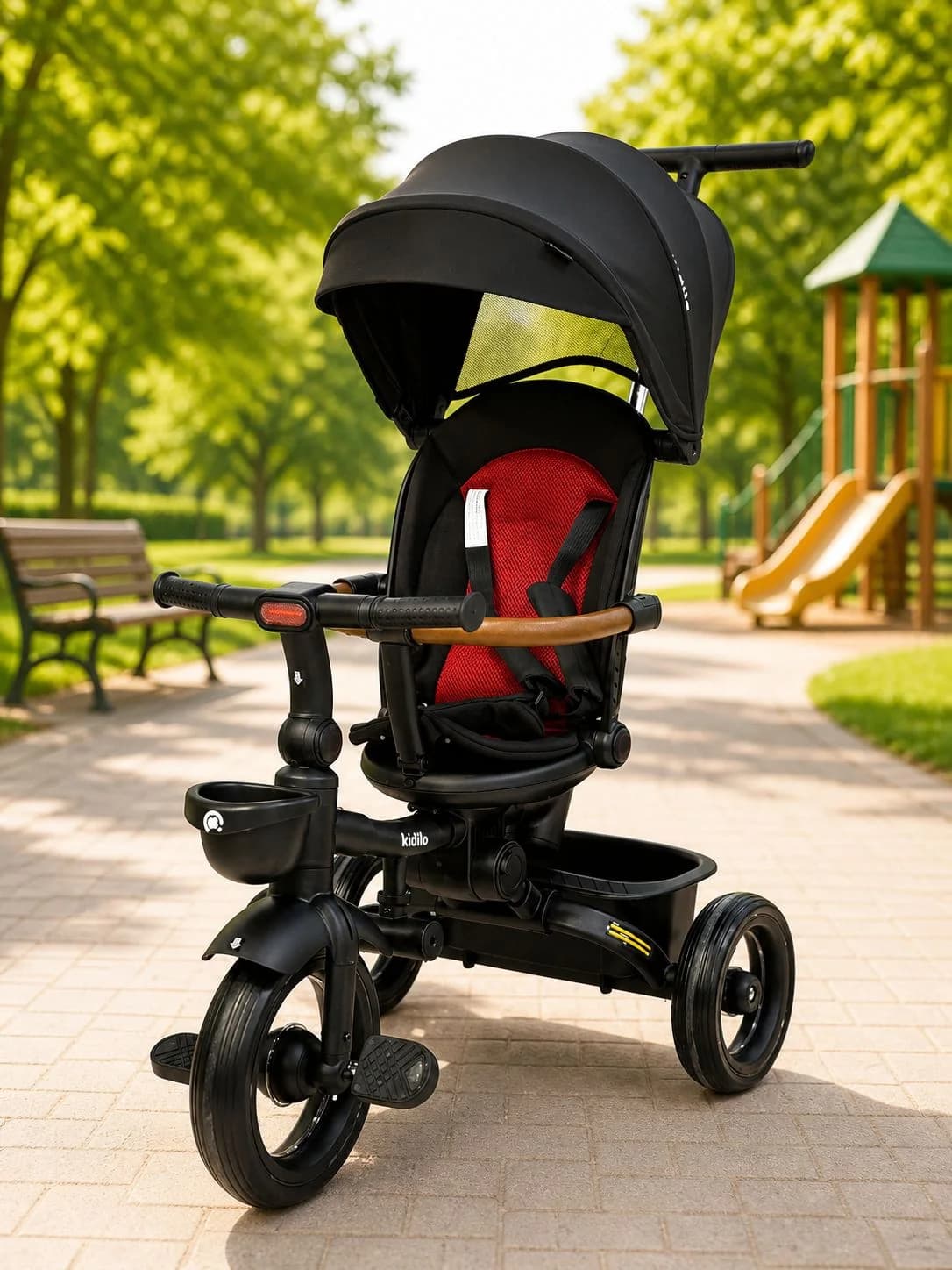 Üçtəkərli velosiped Kidilo 3123, qara