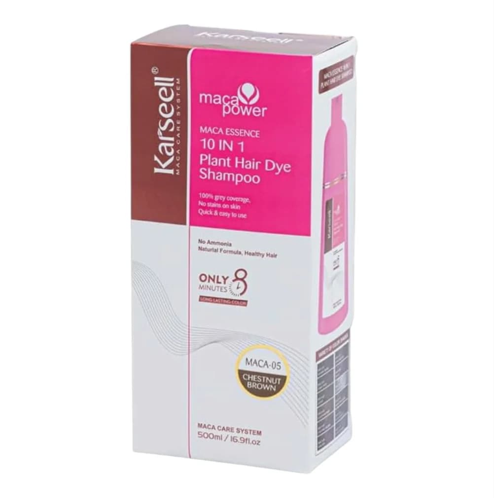 Ton dəyişdirən şampun Karseell Maca Essence MACA-05 Chestnut Brown, 500 ml