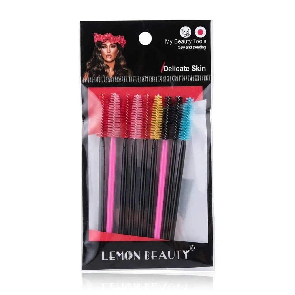 Kirpik üçün və qaşlar üçün fırça dəsti Lemon Beauty, 12 əd