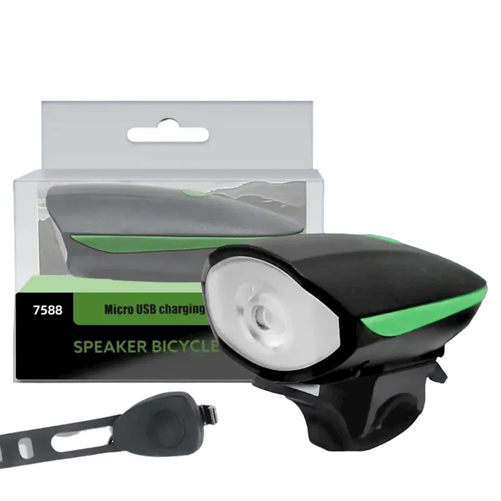 Velosiped fənəri UM001000809, plastik, qara/yaşıl