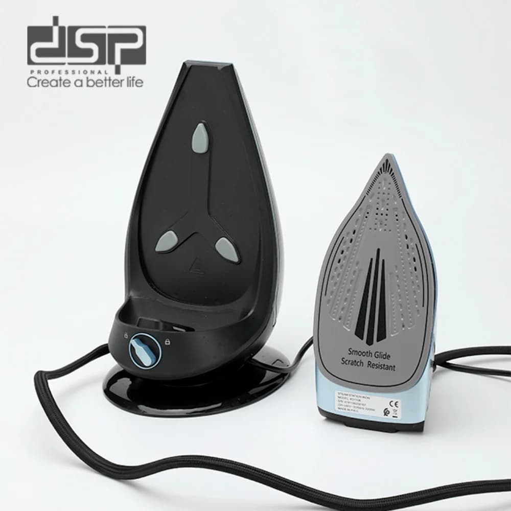 Buxar generatorlu ütü DSP KD1106 LRD, Keramika, 2200 Vt, Qara — şəkil 4