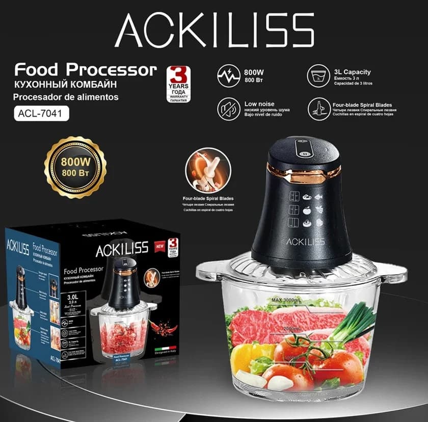 Universal doğrayıcı Ackiliss ACL-7041 Black — şəkil 2