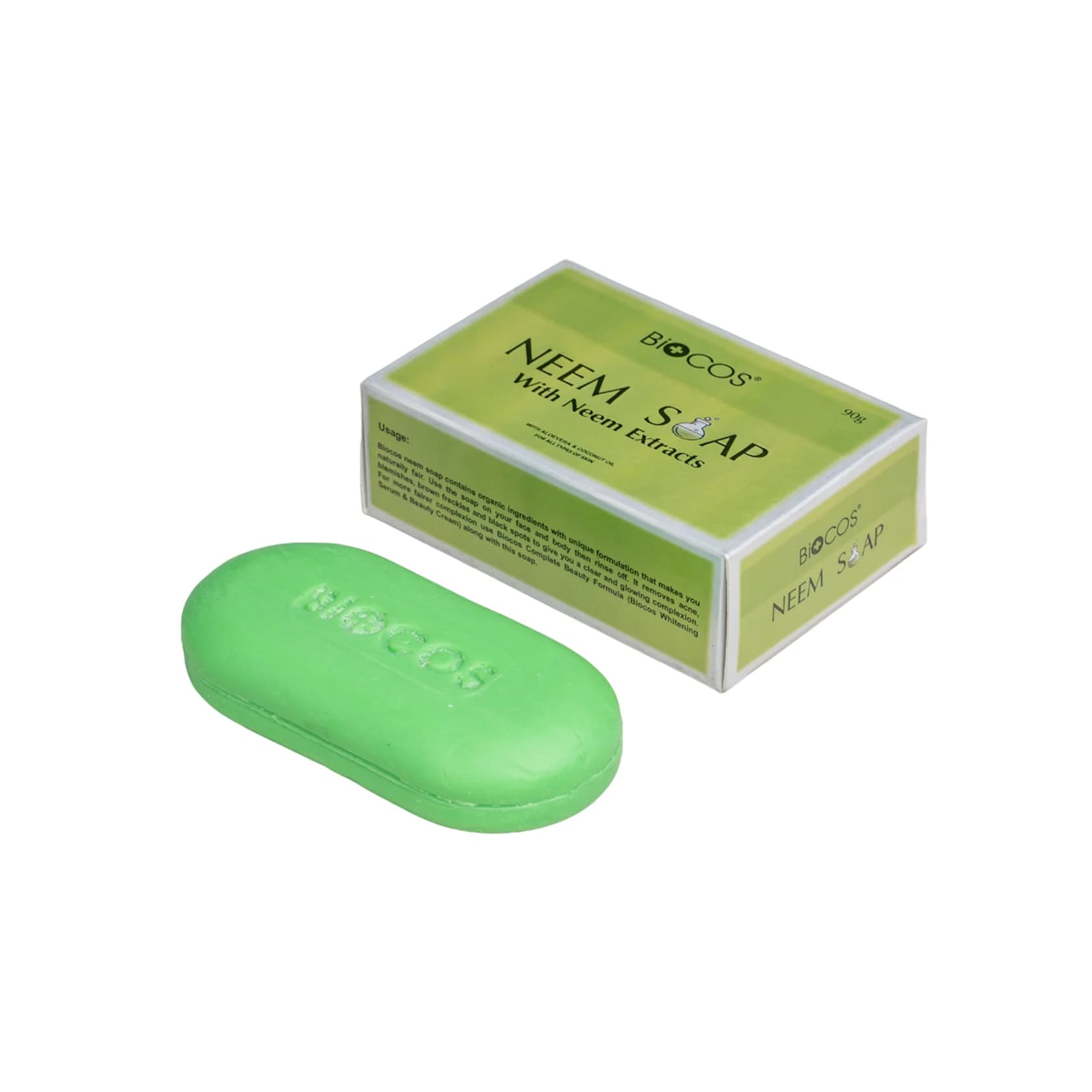 Üz və bədən üçün sabun Biocos Neem Extracts Aloe Vera & Coconut Oil 90 q