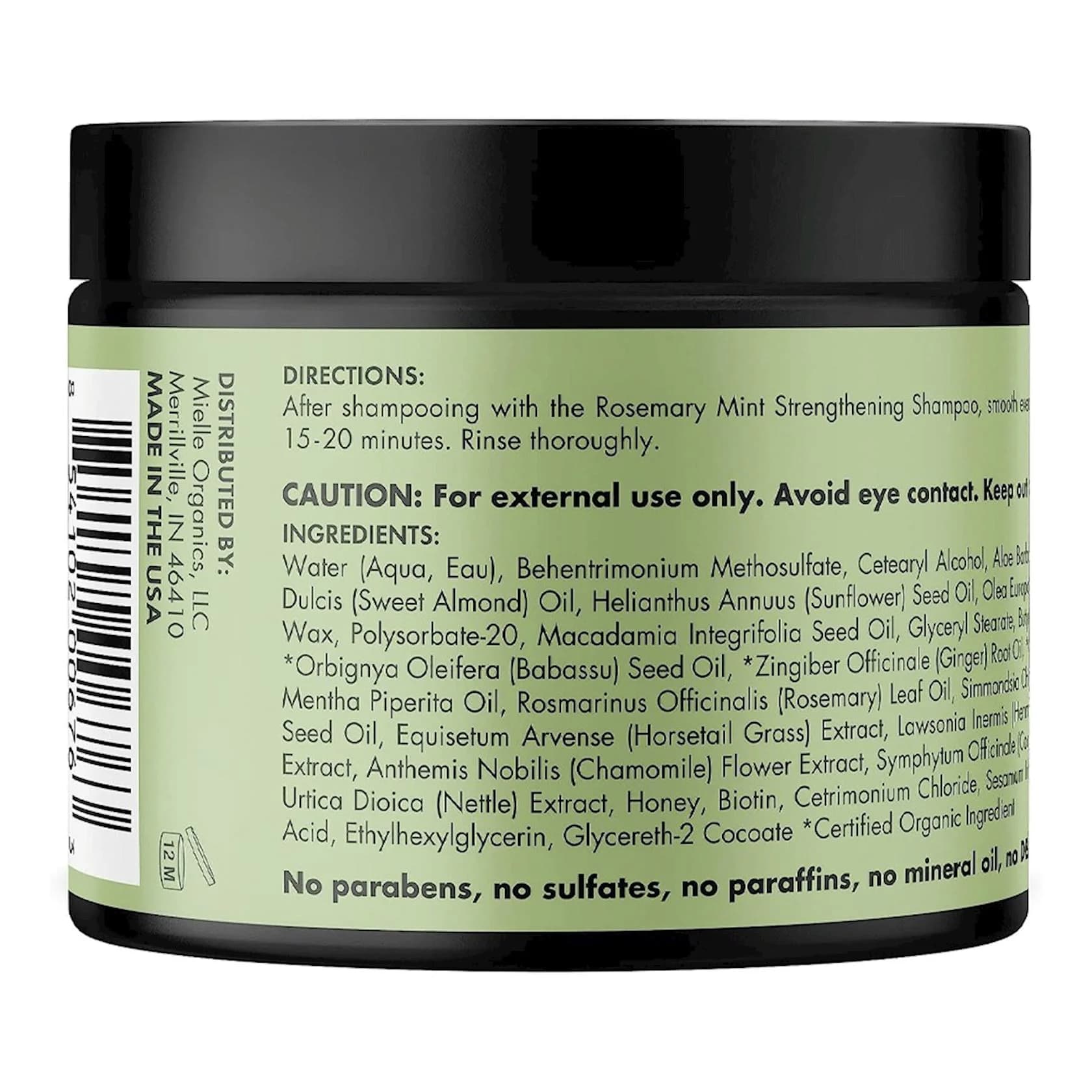 Saçlar üçün gücləndirici maska Mielle Organics Rosemary Mint, 340 q — şəkil 2