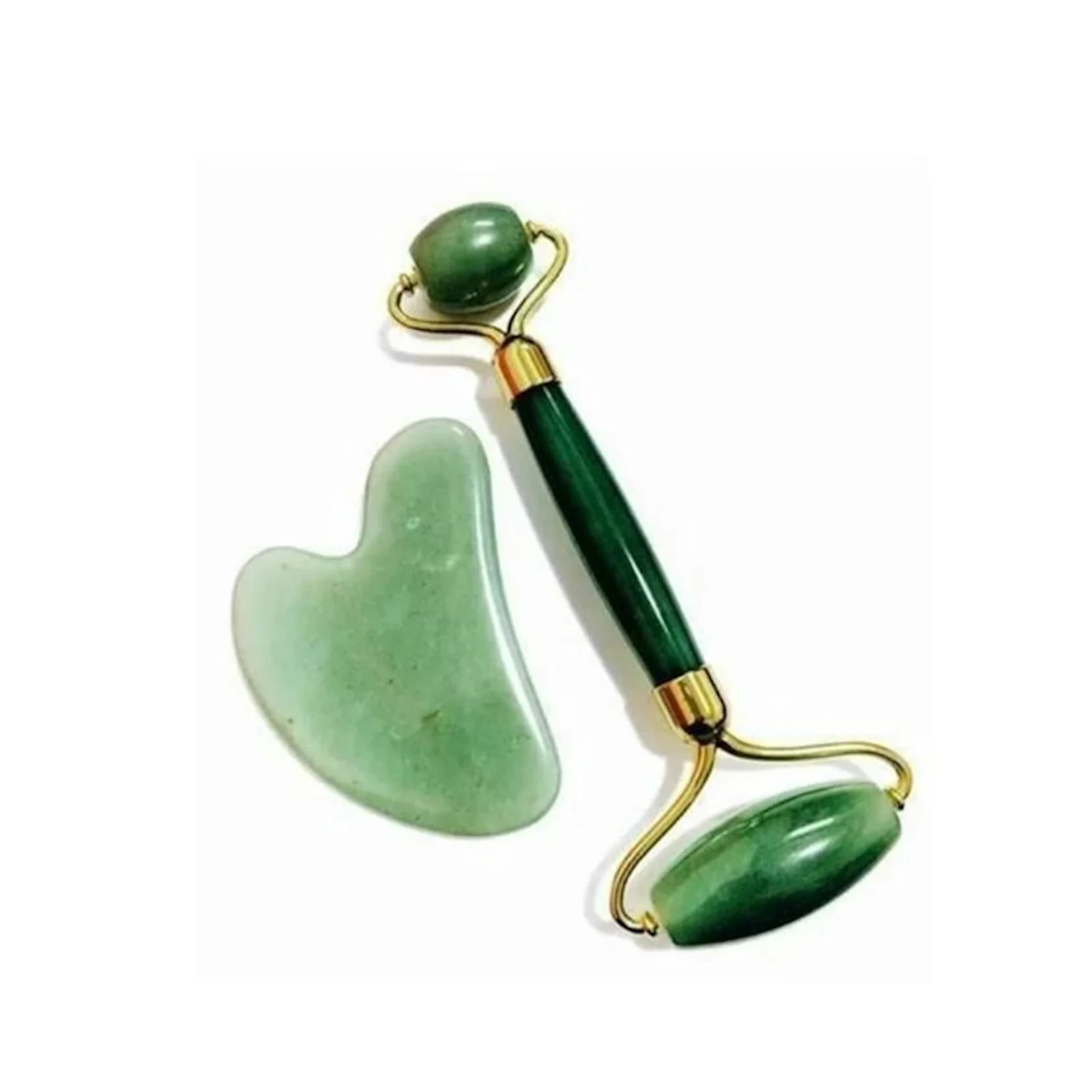 Üz üçün roller və qua-şa dəsti Jade Roller