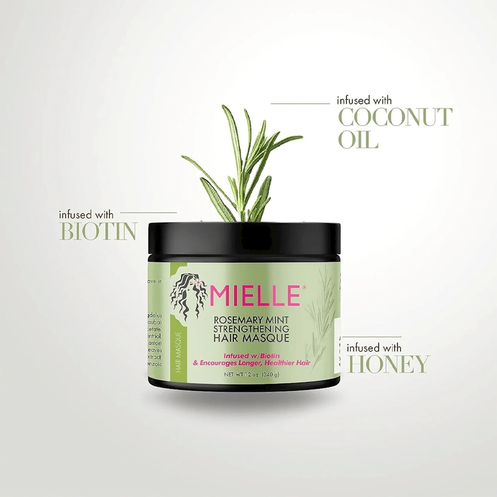 Saçlar üçün gücləndirici maska Mielle Organics Rosemary Mint, 340 q — şəkil 3