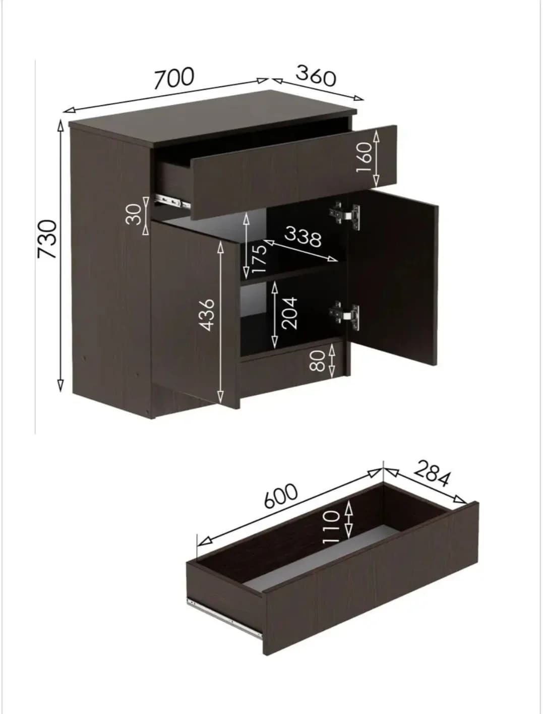 Mebel dəsti SO046, venge, laminat, 4 parça — изображение 5