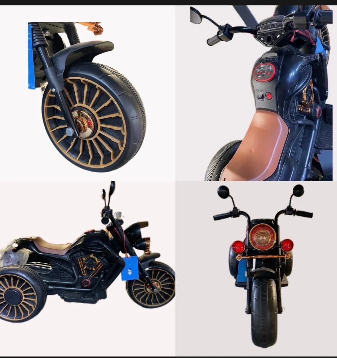 Uşaq elektrik motosikleti Harley, qara, 5 yaşa qədər — şəkil 2