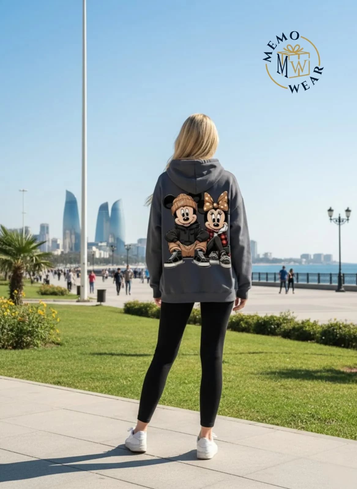 Mickey Printli Hoodie – Oversize Kapüşonlu Streetwear Sweatshirt (S Razmer)