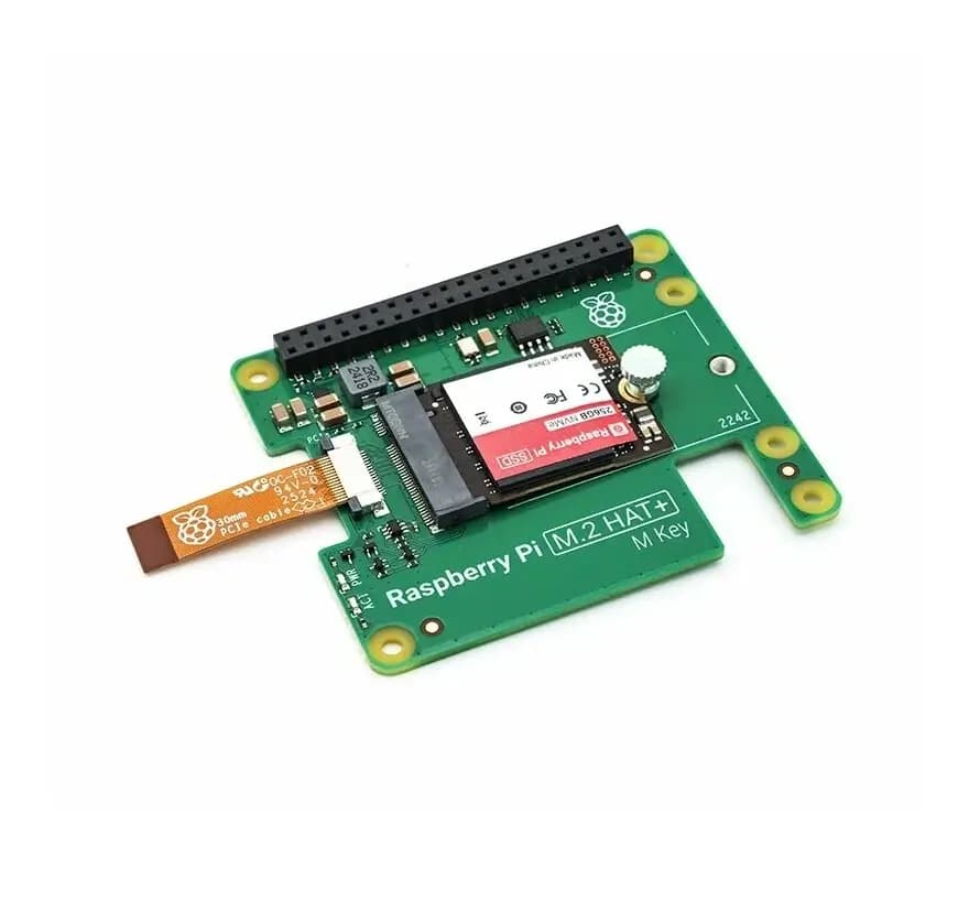 Raspberry Pi M.2 HAT + 256GB NVMe SSD – (Rəsmi / Pi 5 üçün)