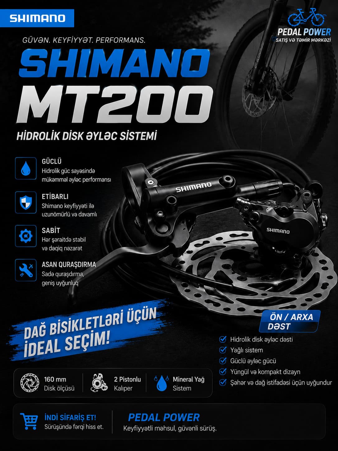 Velosiped əyləci Shimano alüminium