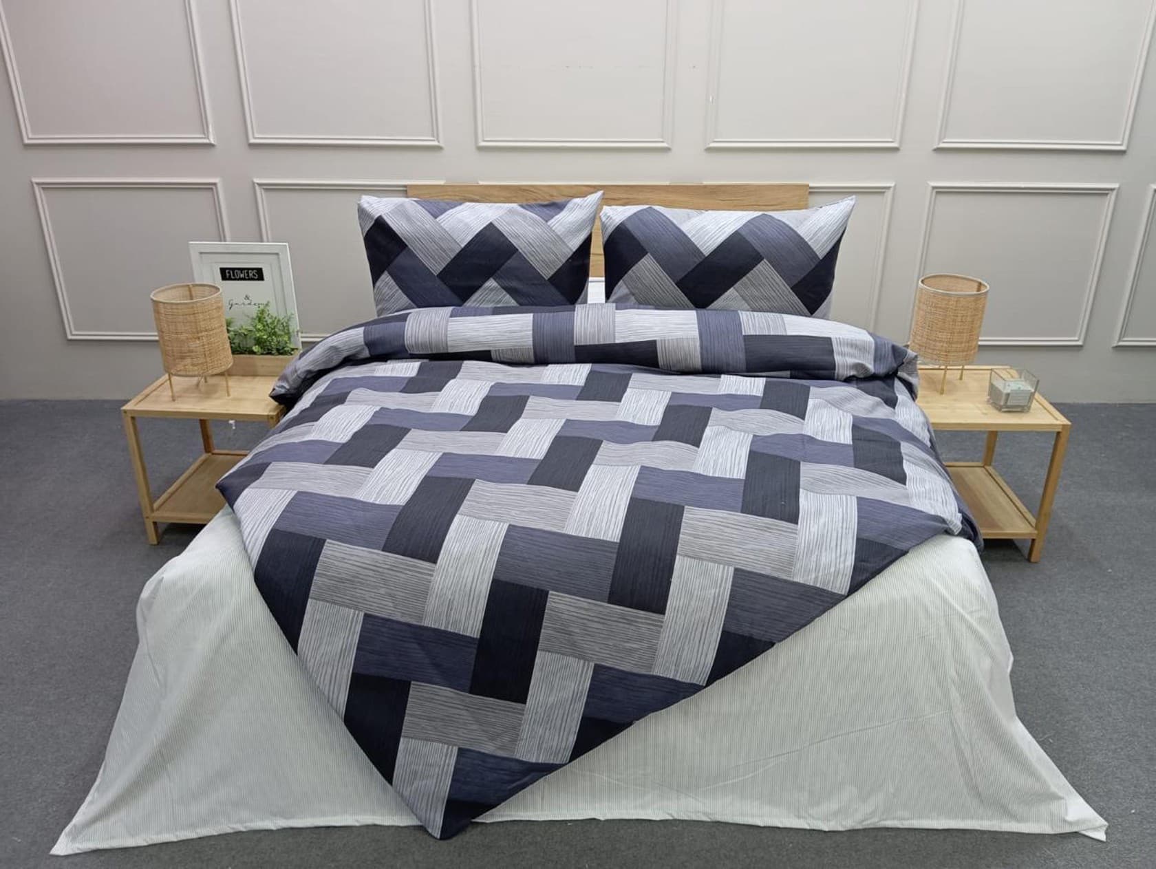 Yataq dəsti Elegant SHA-00004632, yorğan üzü 160x220 sm, mələfə 160x240 sm, yastıq üzü 50x70 sm, birnəfərlik, rəngbərəng