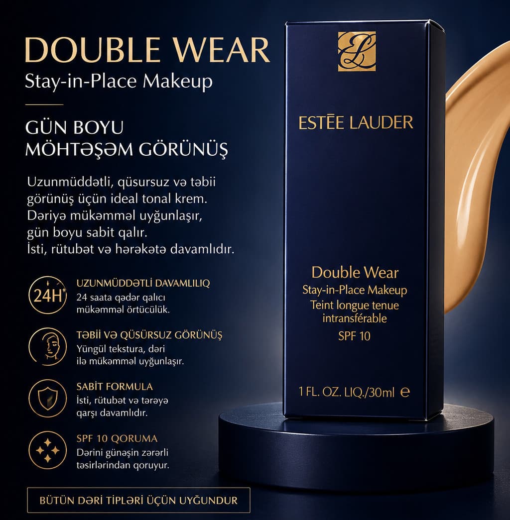 Tonlaşdırıcı krem Double Wear Stay-in-Place 1C1 Cool Bone