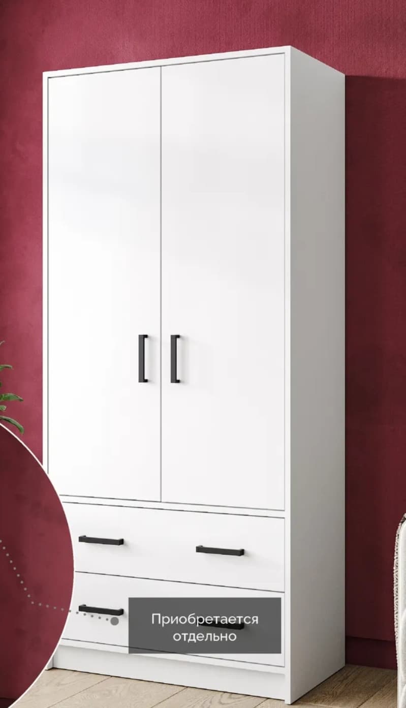 Döşəməüstü dolab, laminat, ağ, 180x80x45 sm — изображение 2