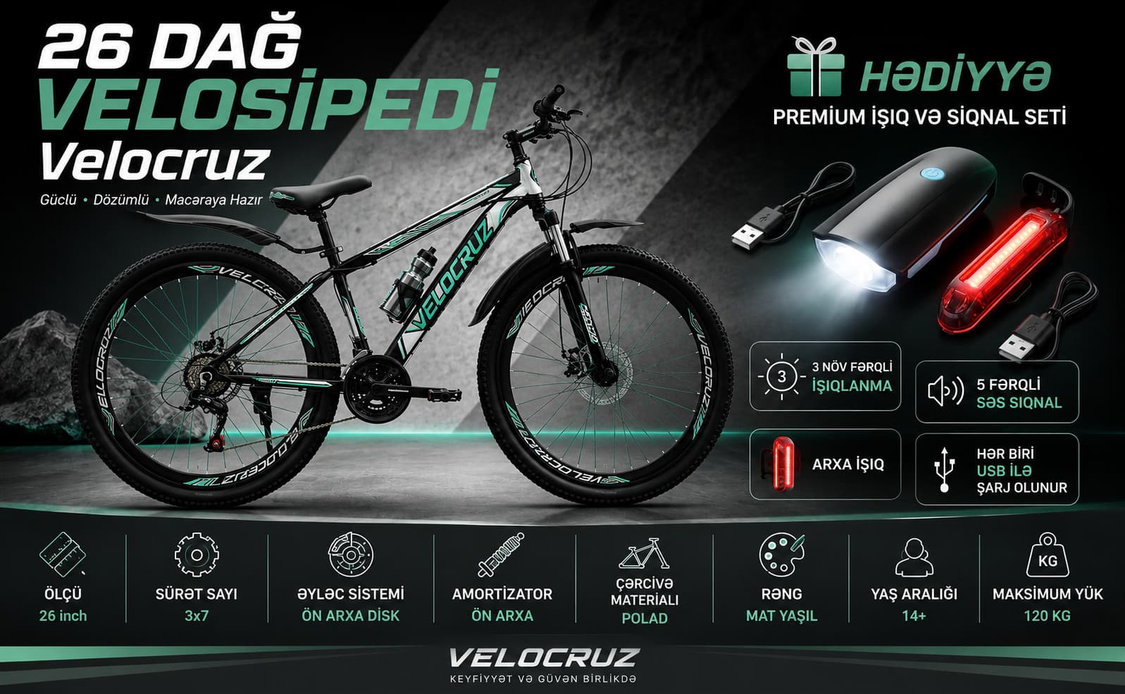 Dağ velosipedi Velocruz (26)