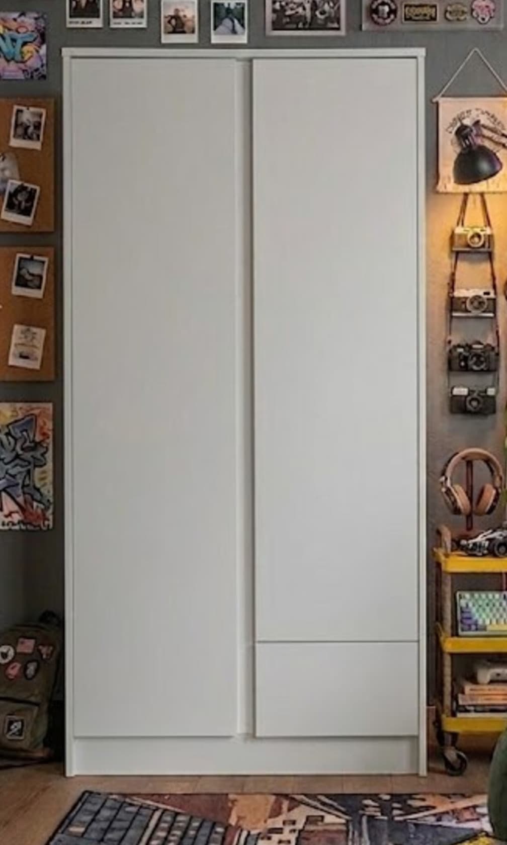 Döşəməüstü dolab, Laminat, Boz, 180x75x50 sm