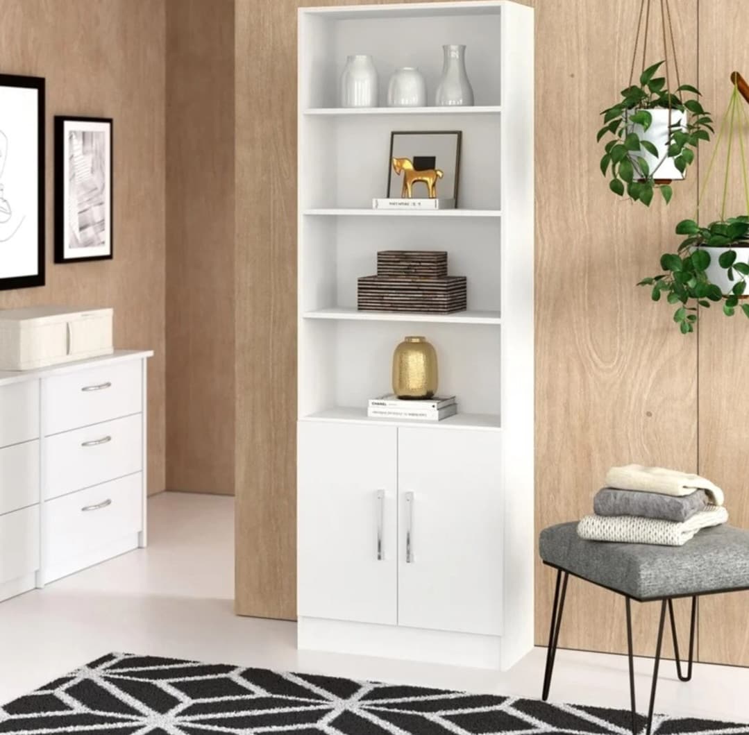 Kitablar üçün şkaf SO002, laminat, ağ