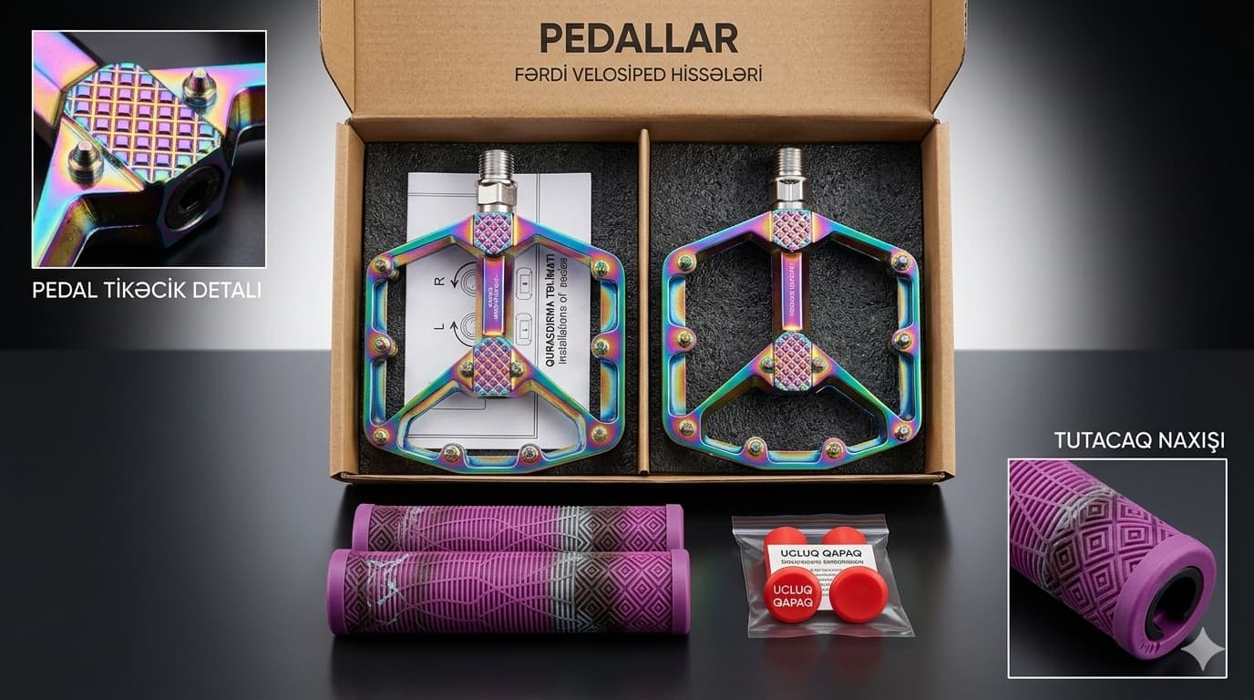 Velosiped üçün pedallar və qripslər dəsti 8908
