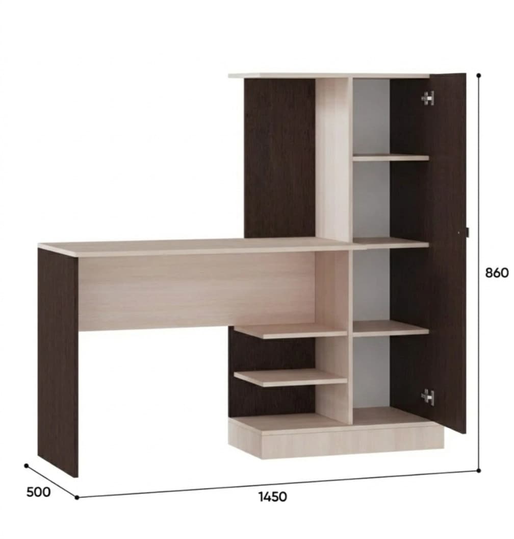 Yazı masası S065, laminat, bej, 145x50x90 sm — изображение 3