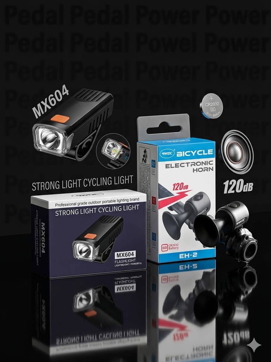 Velosiped və skuter üçün ön fənər və siqnal ppower97 3W, qara — изображение 2