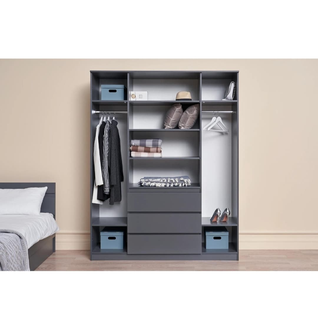 Şkaf SO74, laminat, antrasit, 50x160x200 sm — şəkil 4