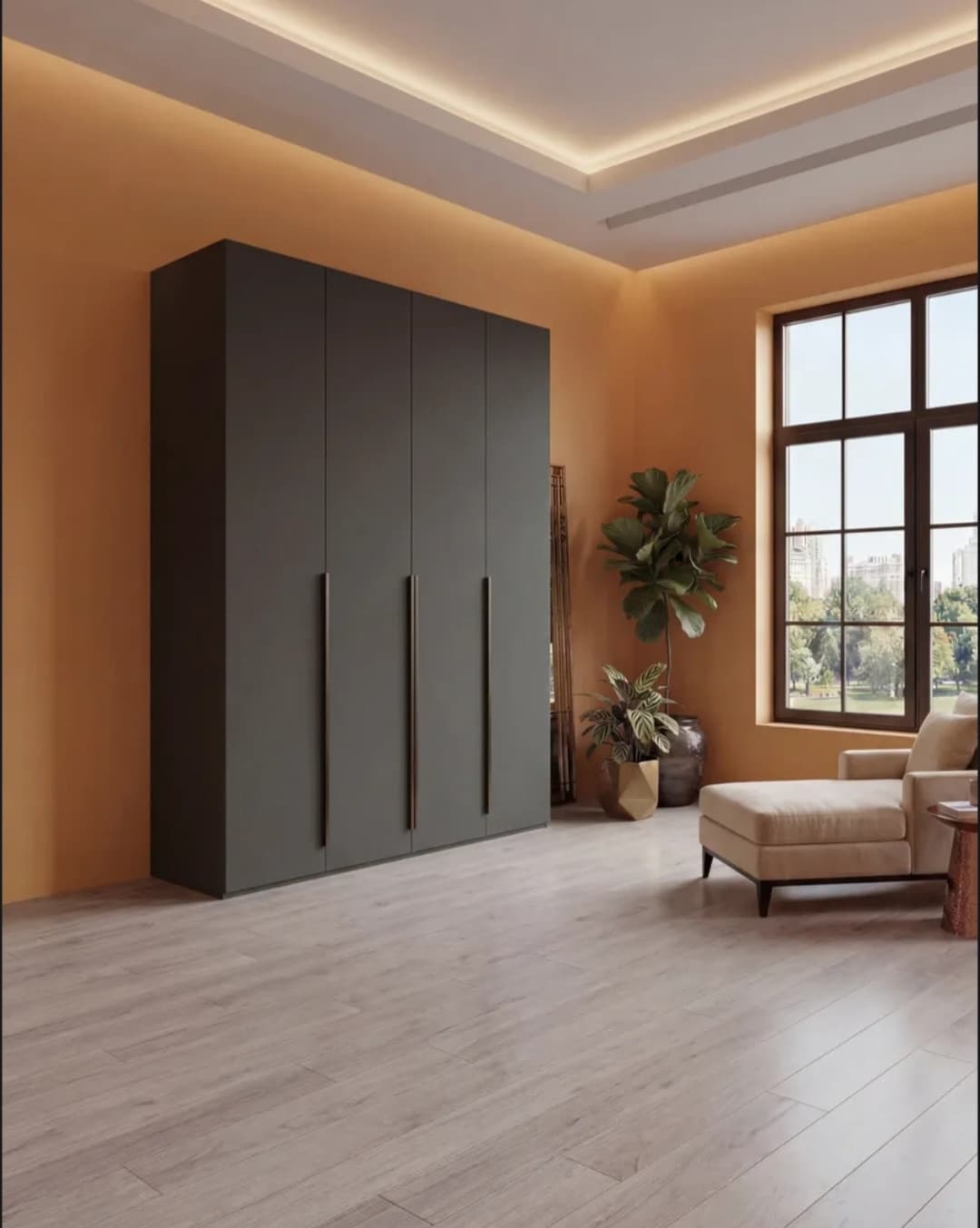 Döşəməüstü dolab, laminat, antrasit, 200x160x51 sm — image 2