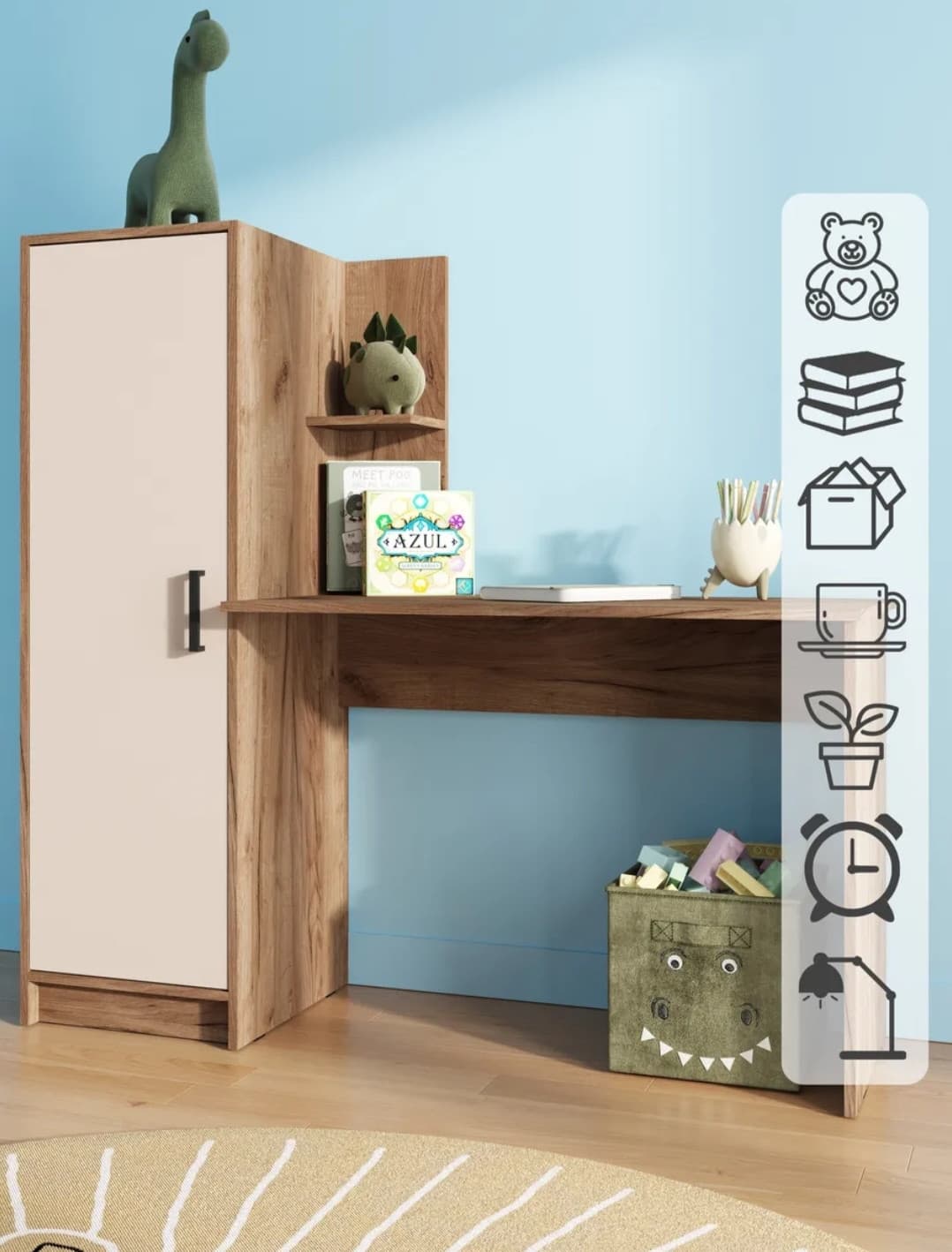 Yazı masası S018, laminat, bej, 140x50x140 sm — изображение 3