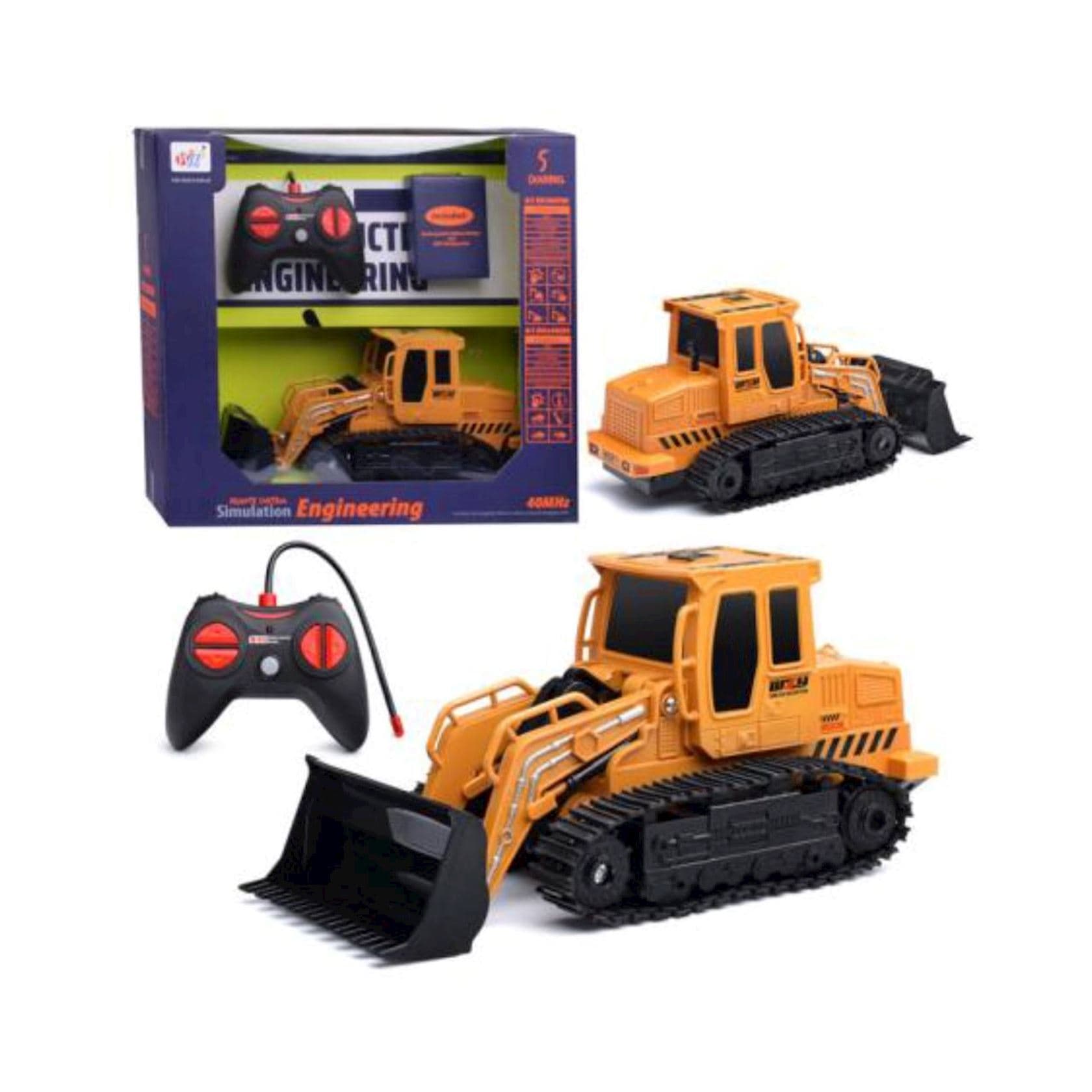 Radio ilə idarə olunan buldozer 690-C1, 25.5x11x12 sm, narıncı, 6+