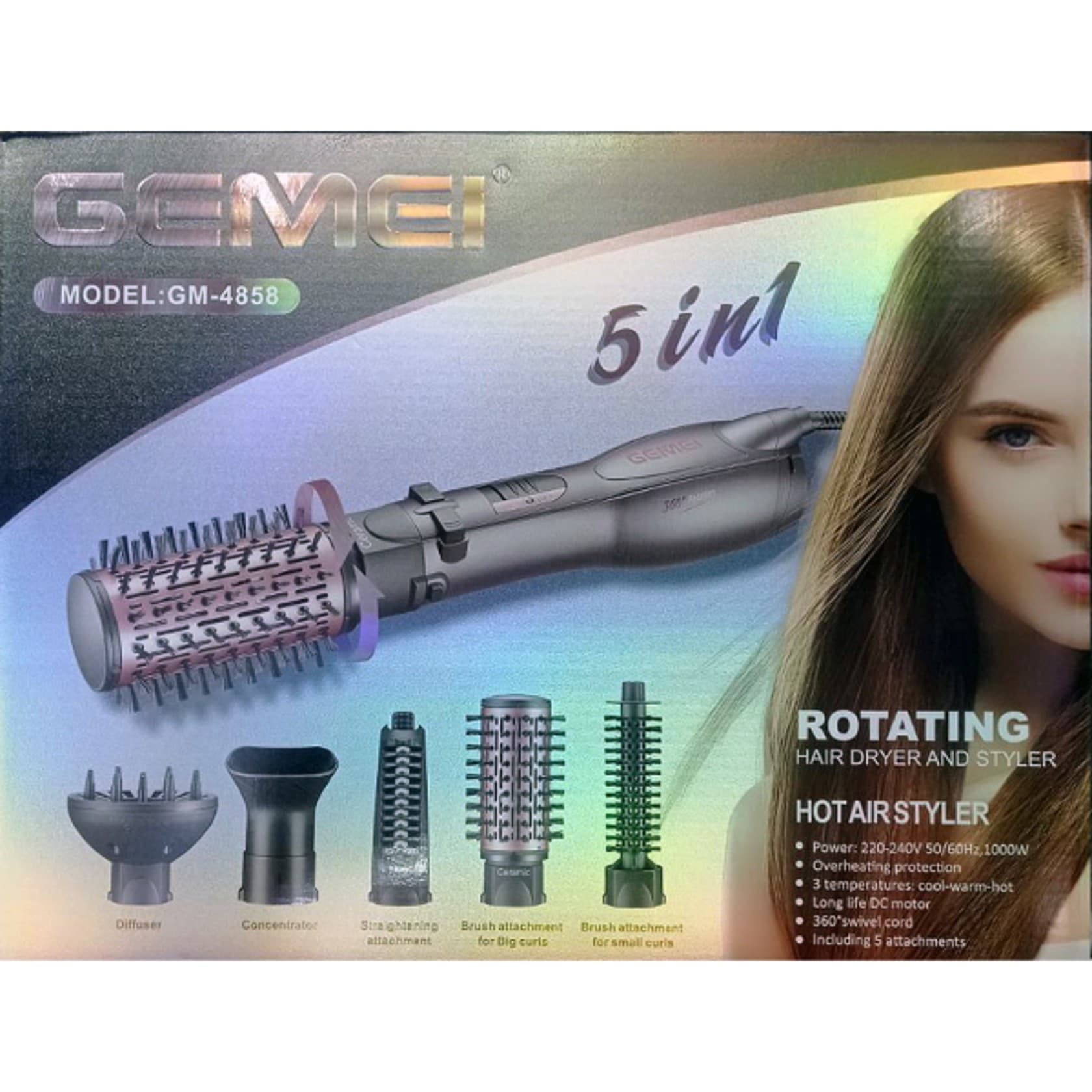Fen-fırça saç üçün Gemei GM-4858