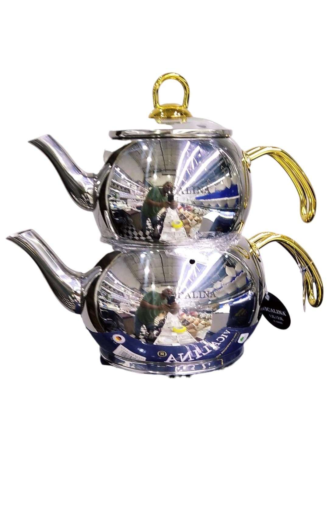 Çaydan dəsti Vicalina VL-AA02G, 2 l + 1.2 l, gümüşü