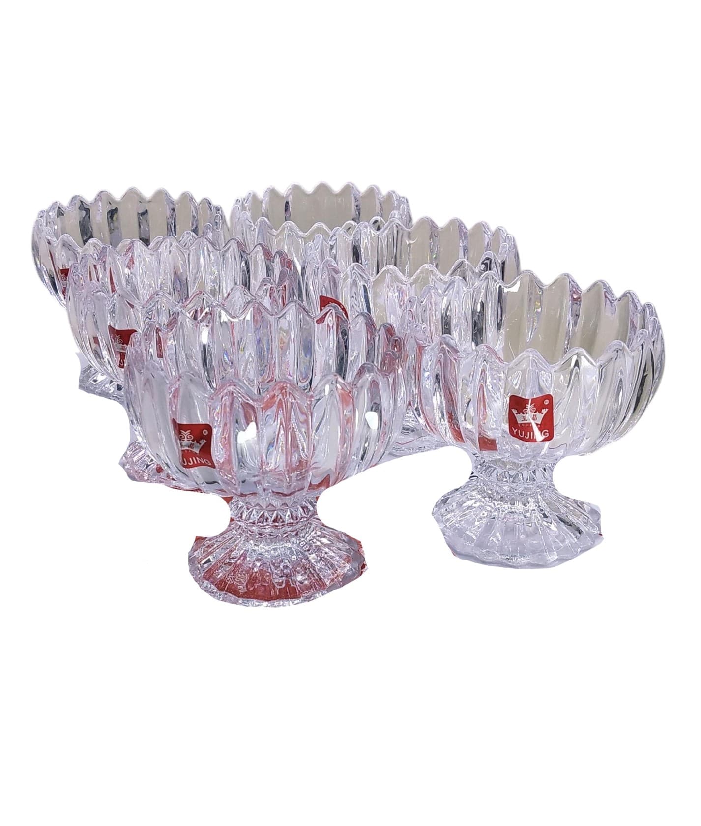 Dondurma qabı dəsti Yujing Glass Ware YJZJ-60802, 6 əd, şəffaf