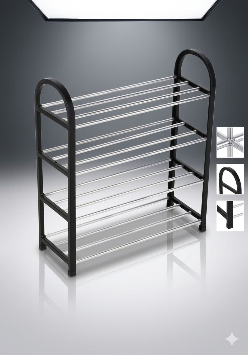 Qara metal ayaqqabı rəfi — şəkil 2