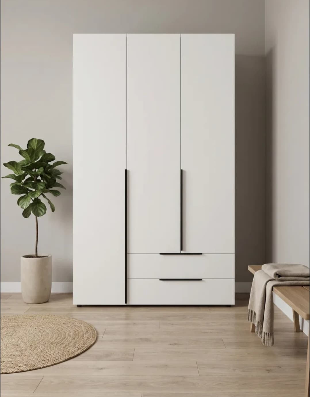 Şkaf SO00103, laminat, ağ, 203x120x50 sm — image 5