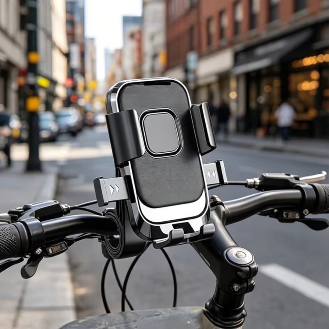 Velosiped və skuter üçün telefon tutacağı, plastik, 1 əd, qara