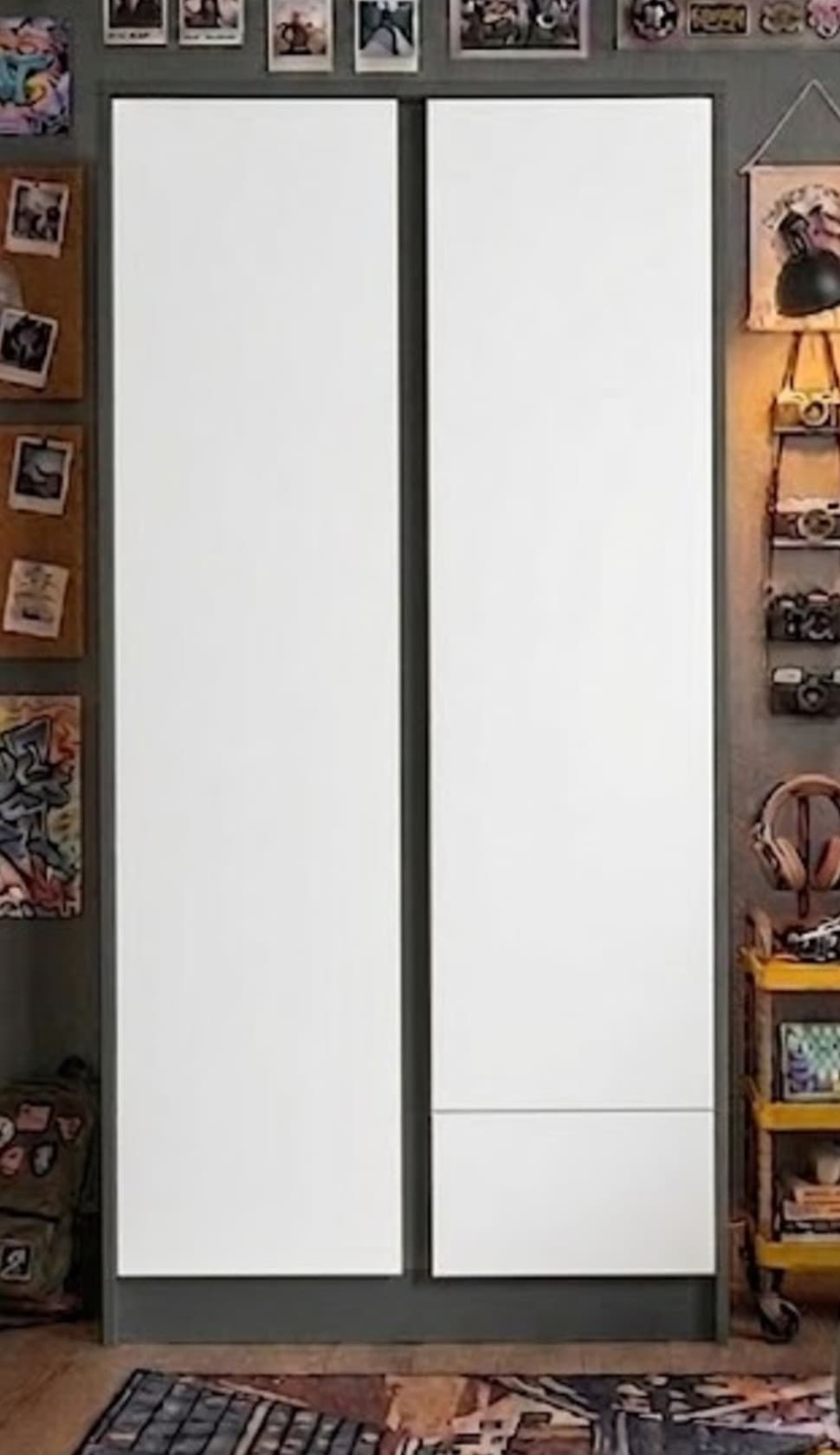 Döşəməüstü dolab, Laminat, Antrasit/Ağ, 180x75x50 sm