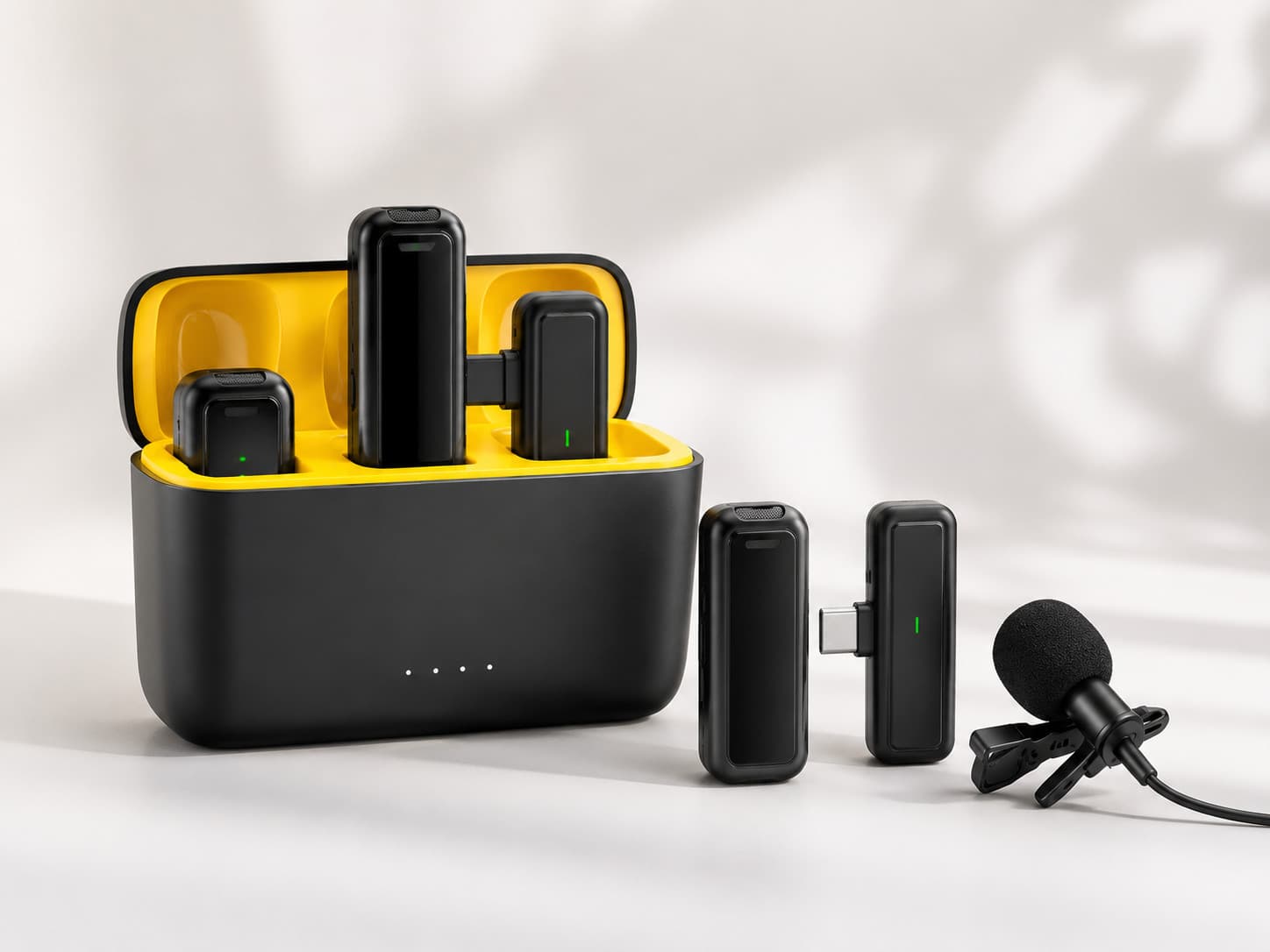 Mikrofon T68 AI Wireless Lavalier, Yaxalıq, Simsiz (2.4 GHz), Çoxistiqamətli, Qara