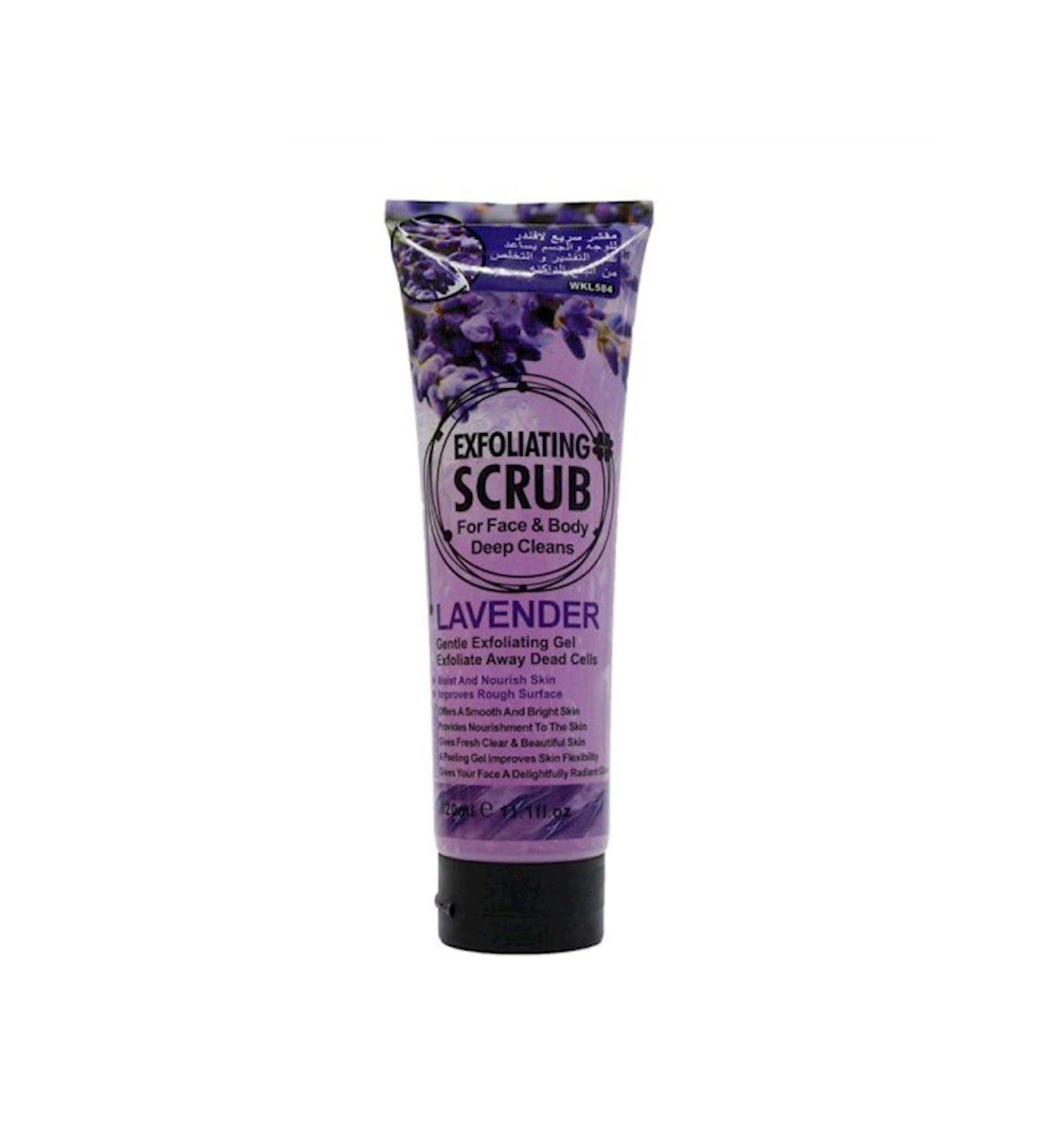 Üz və bədən üçün skrab Wokali Exfoliating Scrub Lavender qabıqlaşdırıcı, 320 ml