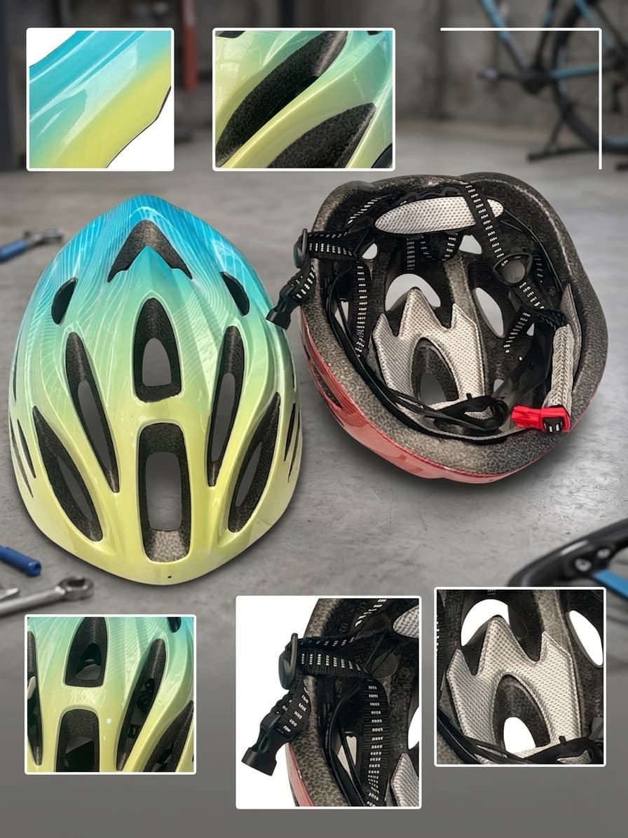 Velosiped dəbilqəsi ppower97 xrom, yaşıl